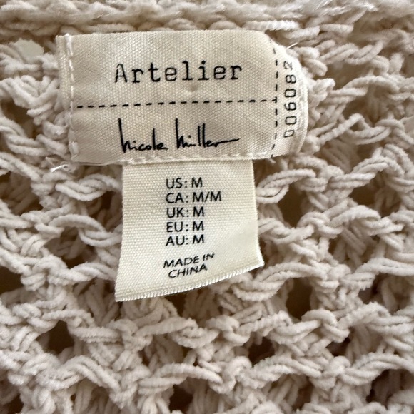 Nicole Miller Crochet Long Sleeve Cover-Up Top - Picture 4 of 5